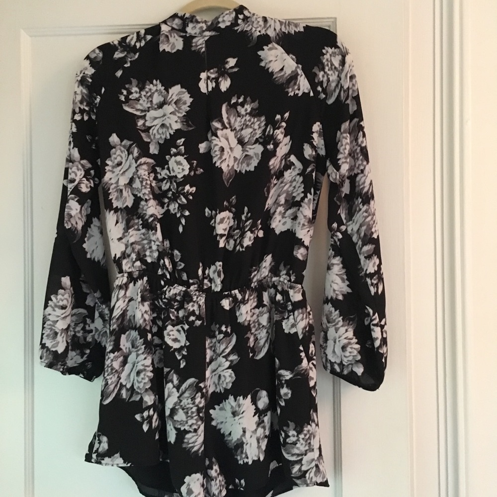 Black Floral Romper